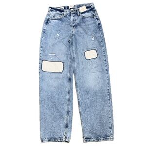 👖🛹 UNIVERSAL THREAD NWT 90s Baggy Jeans | Light Wash | Streetwear Patches Sz 6